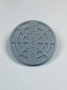 TMNT Mini Mutants Turtle In A Raphael’s Sewer Samurai Gray Lid Shield Part - Picture 1 of 2