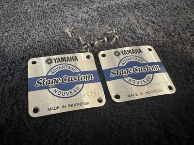 2 Yamaha Stage Custom Advantage Nouveau drum badges with screws. One pair. - Image 1 of 4