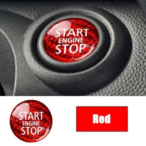 Red Carbon Fiber Car Stop Start Button Cover For BMW MINI R55 R56 R57 R58 R59  - Picture 1 of 6