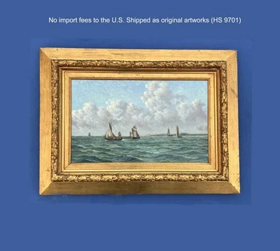 William Hammer (1821) – Maritime Passage. Billowing Clouds. Dated 1887.  COA. - image 1 of 4