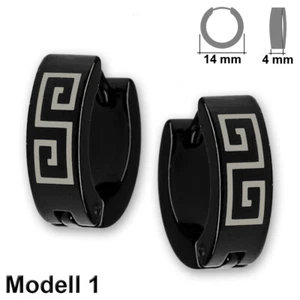 1 Paar Creolen Edelstahl Klappcreolen Ohrringe Damen Herren schwarz silber gold - Bild 1 von 90