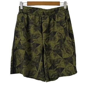 Lululemon Men’s Pace Breaker Green Geometric Print Shorts Size M - Picture 1 of 6