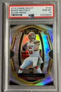 Baker Mayfield 2018 Panini Select Silver Prizm Rookie Premier Level Rc Psa 10 - Picture 1 of 7