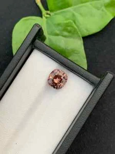 Tormalina rosa pesca 3,35 ct - pietra preziosa pulita occhi taglio cuscino - Foto 1 di 5
