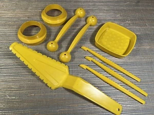 Vintage Tupperware gelb Küchenutensilien Zubehörpaket 1228 1333 727 804 1264 - Bild 1 von 2
