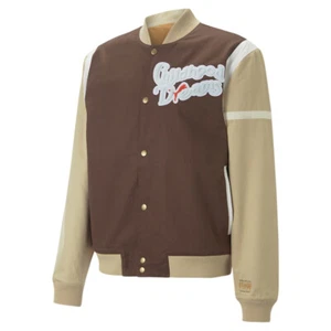 PUMA Childhood Dreams Button Up Jacket Mens Beige, Brown Casual Athletic Outerwe - Picture 1 of 2