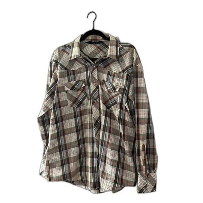 Camisa vintage Lariat Western Pearl a cuadros a presión para hombre con botones talla XL Foto 1 de 4
