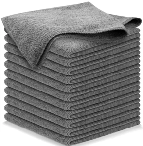 Microfiber Cleaning Cloth 12 Pcs (12.5"x12.5") - Ultra Absorbent for Car Washing - Picture 1 of 7