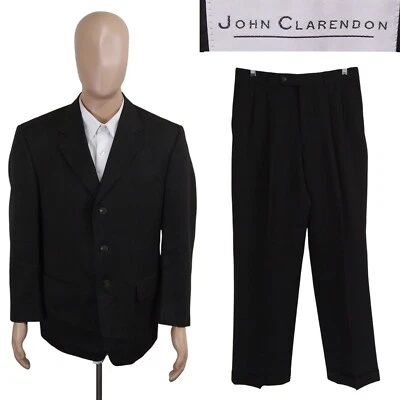 John Clarendon Two Piece 100% Wool Brown Check Suit Size 39S Pants 30X29 - Image 1 of 4
