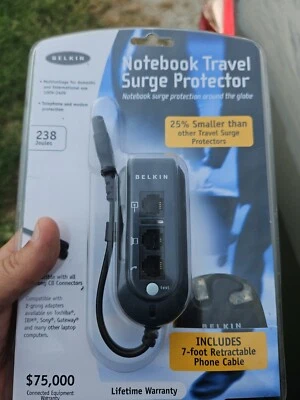 Belkin Notebook Travel Surge Protector F5C791-C8 New Sealed Retractable Cord  - Image 1 of 2