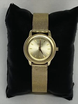 Relógio de quartzo feminino DKNY NY-8553 ouro aço inoxidável malha mostrador analógico VK253 - Imagem 1 de 4