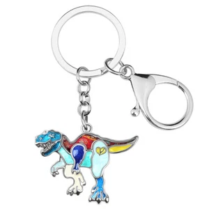 Enamel Alloy Tyrannosaurus Rex Dinosaur Keychains Jewelry Animals Key Ring Gifts - Picture 1 of 11