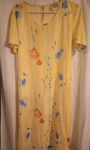 Vtg CALIFORNIA Looks Cottagecore Floral Sheer Dress Women's 12 Granny Core - Picture 1 of 10