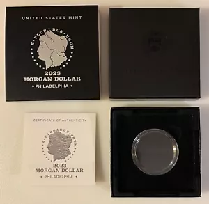 2023-(P) Dollaro d'argento Morgan / COA / SCATOLA / MANICA / SOLO CAPSULA **NESSUNA MONETA** - Foto 1 di 2
