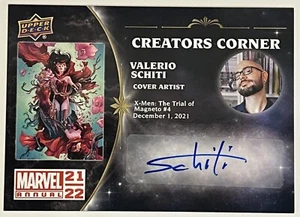 2021-22 Upper Deck Marvel Annual Creators Corner Valerio Schiti #CC-VS Autograph - Picture 1 of 2