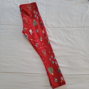 Next Christmas Snowman Reindeer Sled Present Holiday Leggings, Size 4 - Picture 1 of 4