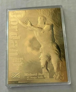 RARE MICHAEL JORDAN 1997 SKYBOX Z-FORCE LIMITED EDITON 23KT GOLD CARD - Picture 1 of 3