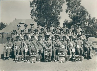  Photo Grenadier Guards group Photo Post WW2  With Regimental drums Cyprus 1940s - Image 1 of 4