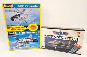 3X LOT 1/72 REVELL F-8E CRUSADER + F-4B PHANTOM II + 1/48 TESTORS TOP GUN A-4 - Picture 1 of 4