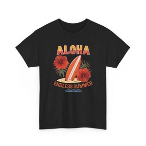 Beach Vibes T-Shirt | Summer Ocean Waves Tee | Retro Aloha endless summer Shirt - Picture 1 of 85