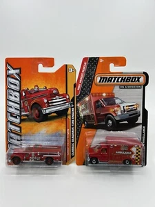 Matchbox Ford F-350 Ambulance & 50s Seagrave Fire Pumper - Picture 1 of 5