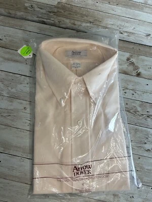 Arrow Dover Short Sleeve Tall Man Size 16 Peach Cream Pink Color  - Image 1 of 4