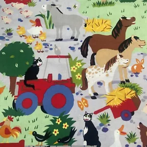Tractor de animales antiguo MacDonald material de tela agrícola Alexander Henry 1998 43 X 140 - Imagen 1 de 7