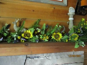 4.5'Sunflower,fern & Lavender Garland, New in box - Bild 1 von 3