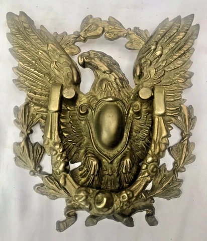 ANTIQUE VICTORIAN SOLID BRASS HAND FORGED PATRIOTIC AMERICAN  EAGLE DOOR KNOCKER Cover