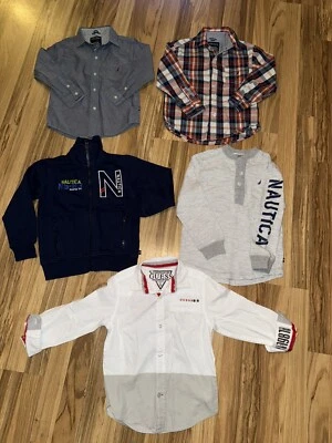 Nautica Guess Boys Sz 5/6 5 6 Shirt Lot Long Sleeve EUC - Image 1 of 4