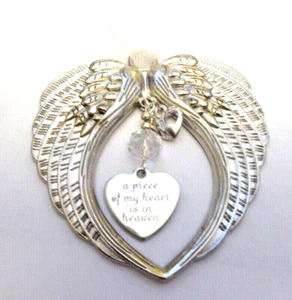Platinum Remembrance "A Piece of my Heart is in Heaven" Hanging Charm Gift - Picture 1 of 2