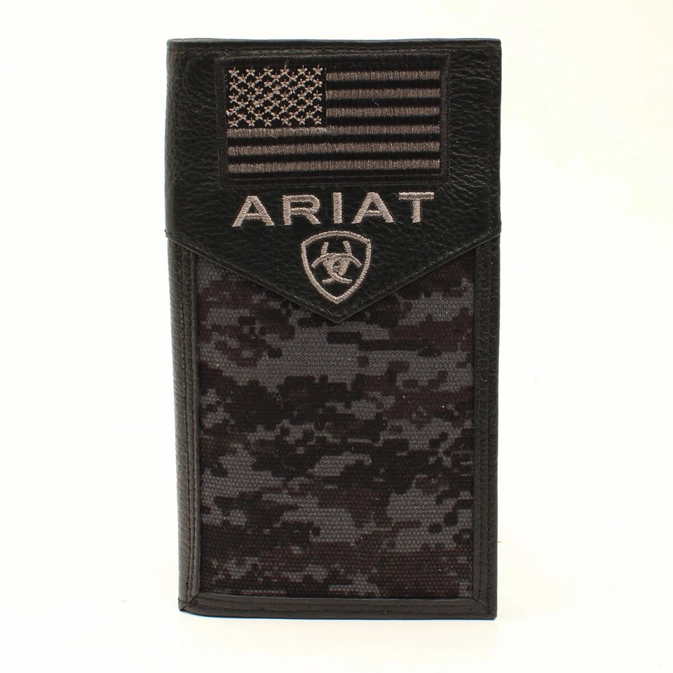 Ariat Western Wallet Mens Rodeo Camo USA Black Flag Digital A3536401 - Image 1 of 1