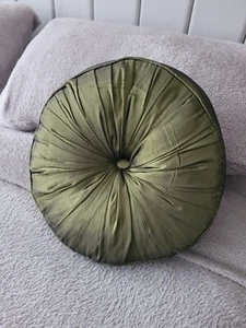 Round Pillow Throw 37x9cm Green Pumpkin Shape Round Cushion Floor Pillows - Picture 1 of 7