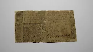1763 Eighteen Pence New Jersey NJ Colonial Currency Note Bill! RARE ISSUE 18d - Picture 1 of 2