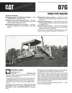 Equipment Brochure - Caterpillar - D7G - Track-type Tractor - 1992 (E8785) - Picture 1 of 1