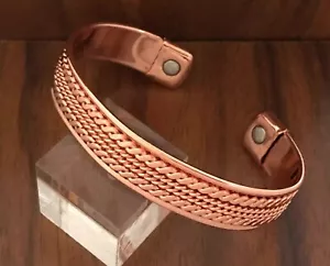 Pure Copper Magnetic Bracelet Arthritis Pain Relief Therapy Energy Cuff Bangle - Picture 1 of 3