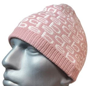 Bebe Mujer Tejido Gorro Sombrero Rosa y Blanco "BEBE" Letras Acrílico Tejido Talla Única - Imagen 1 de 12