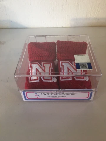 University of Nebraska newborn baby booties Cover