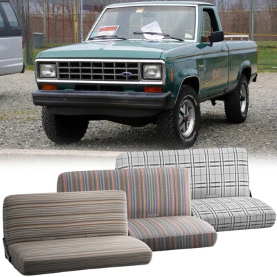Cubierta de asiento de banco con manta de sillín de camioneta de lujo cojín a rayas para Ford Ranger 1992 Foto 1 de 4