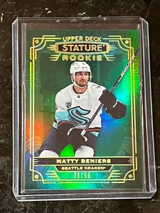 Matty Beniers Photo Variant Green /66 2022 Upper Deck Stature Rookies  Rookie RC - Picture 1 of 2