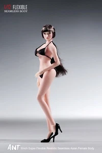 US 1/12 Super Flexible Seamless Female Pale Mid Bust Body For 6" Action Figure - Picture 1 of 23