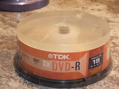 TDK 15 Pack DVD-R 4.7 GB 2X 120 Min New Sealed - Image 1 of 3