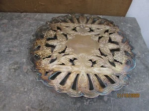 Vintage Wallace 8,5" versilberter Untersetzer mit Fuß 7322 - Bild 1 von 7