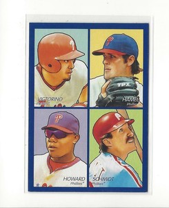 2009 UD Goudey 4-In-1 Blue #21 Victorino/Cole Hamels/Mike Schmidt/Ryan Howard 