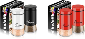 Black/White + Red Salt and Pepper Shakers Set,Kitchen Decor and Accessories for - Picture 1 of 12