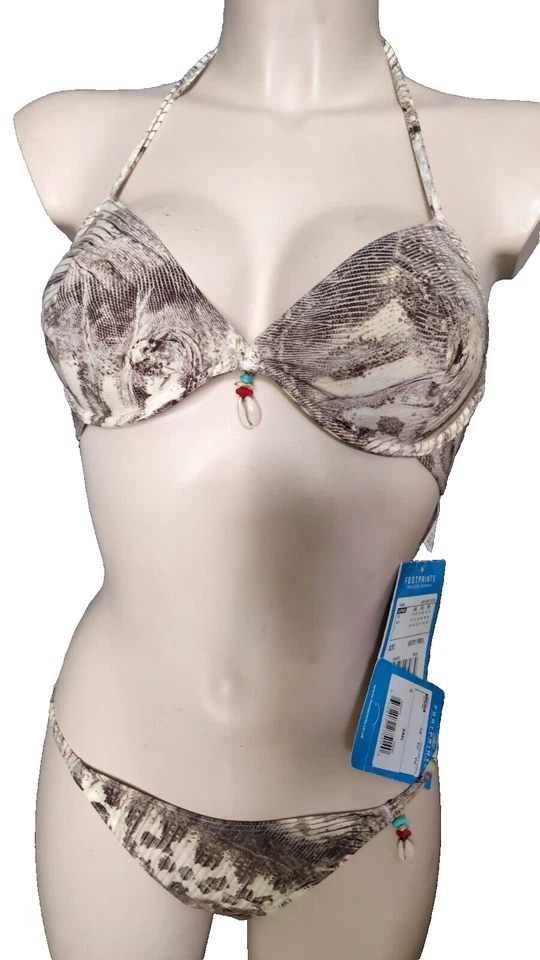Freya Damen Bikini Set mit Bügel BH Gr.70C UK32C + S Slip Neckholder Snakeskin - Bild 1 von 4
