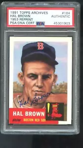 1991 Topps Archives 1953 #184 Hal Brown Autograph Auto PSA/DNA Baseball Card MLB - Picture 1 of 2