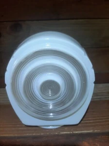 Vtg MCM Deco Light Fixture Globe Ceiling Or Wall Sconce Frosted & Clear Rehab  - Picture 1 of 13