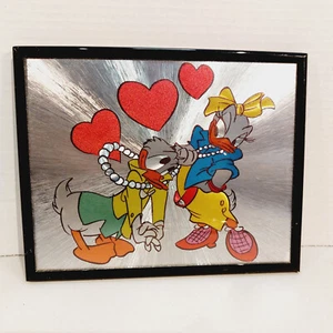 Vtg The Walt Disney Company Donald & Daisy~Dufex Foil Art Framed Print 8" x 10" - Bild 1 von 3