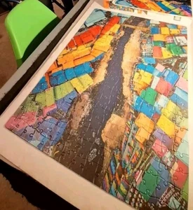 Rainbow Village Jodipan Indonesia Jordan Hammond 300 pc 18 X 24 Cardinal Puzzle - Picture 1 of 14
